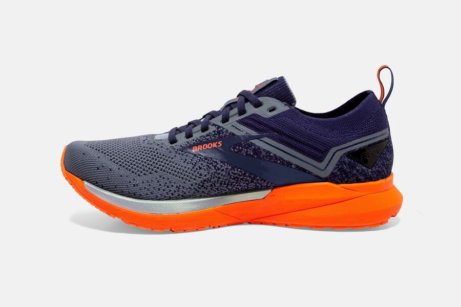 Ricochet 3 Road Brooks Running Shoes NZ Mens - Grey/Orange - XFLMEU-691